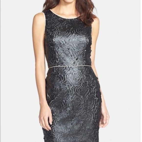 Vince Camuto Dresses & Skirts - Vince Camuto Sheath Black Faux Leather Midi Dress